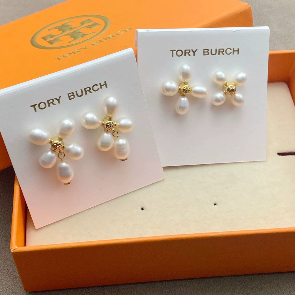 Tory Burch Freshwater Pearl Retro Stud Earrings for